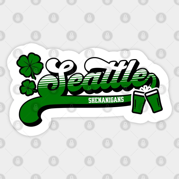 Seattle Shenanigans Seattle Irish St Patrick's Day Sticker by Yesteeyear